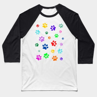 Paw Print Pattern Baseball T-Shirt